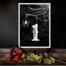 Gothic Bröllop Spindelnät Halloween Bordsnummer