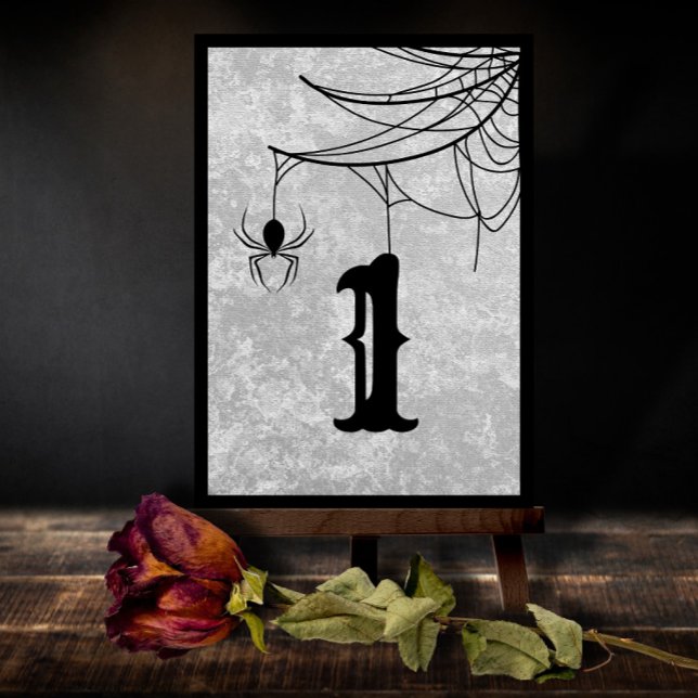 Gothic Bröllop Spindelnät Halloween Bordsnummer (Skapare uppladdad)