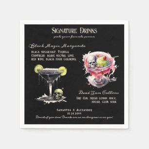 Gothic Bröllop Whimsigoth Namnteckning Drinks Pappersservett