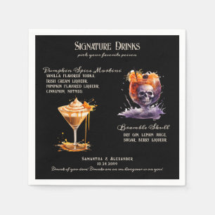Gothic Bröllop Whimsigoth Namnteckning Drinks Pappersservett