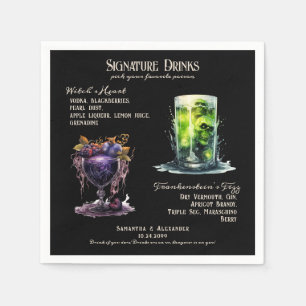 Gothic Bröllop Whimsigoth Namnteckning Drinks Pappersservett
