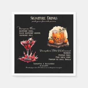 Gothic Bröllop Whimsigoth Namnteckning Drinks Pappersservett