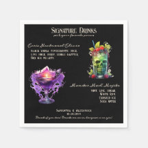 Gothic Bröllop Whimsigoth Namnteckning Drinks Sign