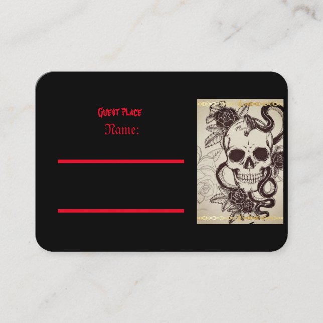 Gothic bröllopsinbjudan placeringskort (Framsida)