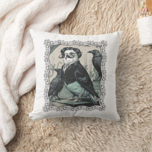 Gothic Budgie Edgar Allan Poe Inspired Parakeet Kudde