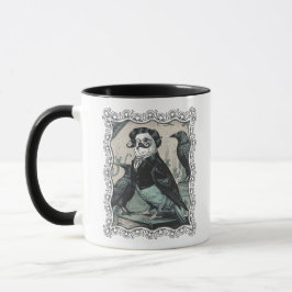 Gothic Budgie Edgar Allan Poe Inspired Parakeet Mugg