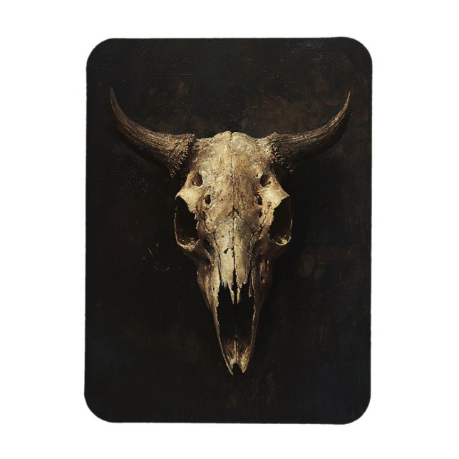Gothic Bull Skull Decoupage Magnet (Vertikal)