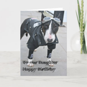 Gothic Bulldog Grattis på födelsedagen-dotterkort Kort