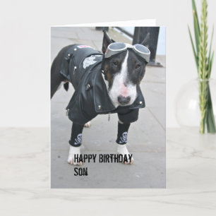 Gothic Bulldog Grattis på födelsedagen-kort Kort