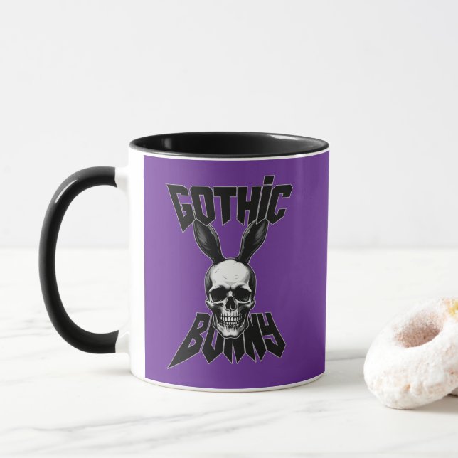 Gothic Bunny – Dark Easter Art - caneca Mugg (Med munk)