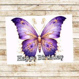 Gothic Butterfly Illustration Grattis på födelseda Kort