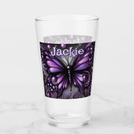 Gothic Butterfly Lila Black Personlig Glaskopp