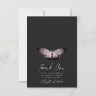 Gothic Butterfly Photo Bröllop Tack Kort