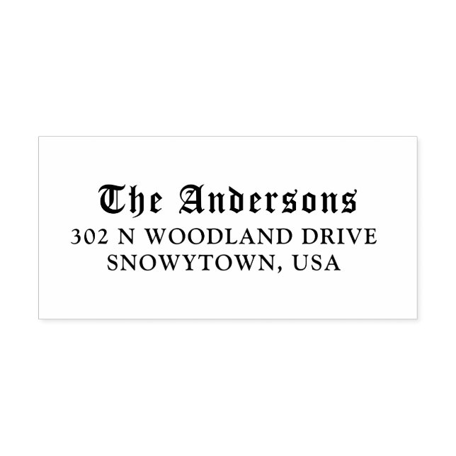 Gothic CalliGraph Namn och Adress Självfärgande Stämpel (Design)