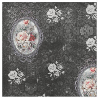 Gothic Cameo Ro Victorian Stil Fabric Tyg