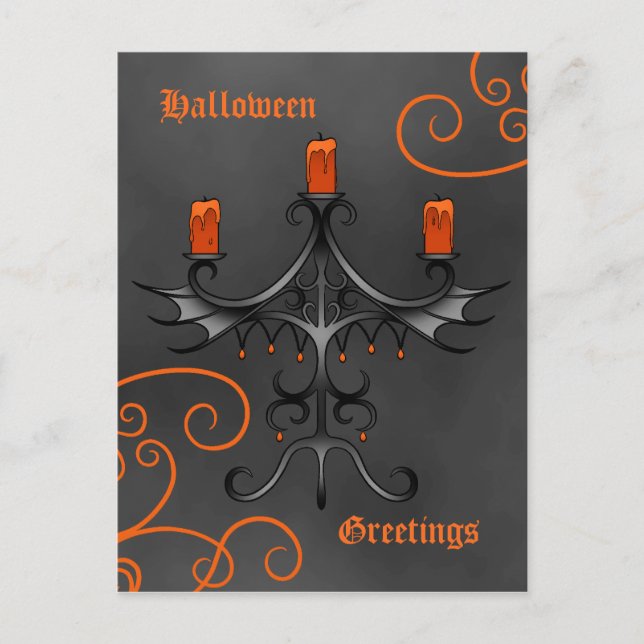Gothic candelabra Halloween Vykort (Framsida)
