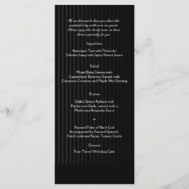 Gothic Candelabra på Black and Silver Bröllop Menu Meny