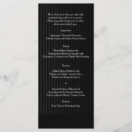 Gothic Candelabra på Black and Silver Bröllop Menu Meny