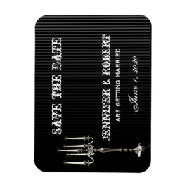 Gothic Candelabra på Black Silver Spara datumet Magnet