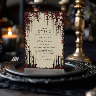 Gothic Candlelight Halloween Soirée Inbjudningar