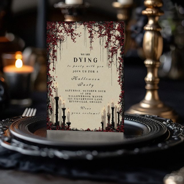 Gothic Candlelight Halloween Soirée Inbjudningar (Skapare uppladdad)