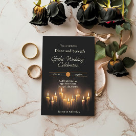 Gothic Candlelit Bröllop: Embrace Elegance Inbjudningar