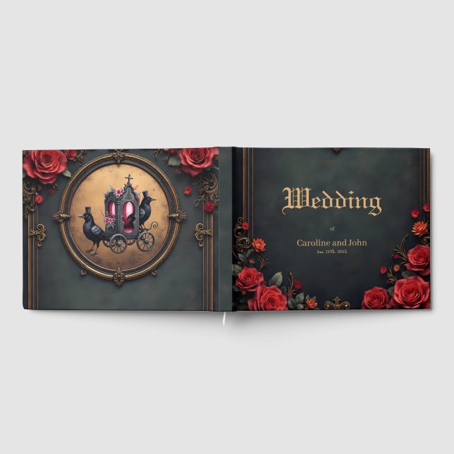 Gothic Carriage with Ravens and Ro. Gästböcker (Full)