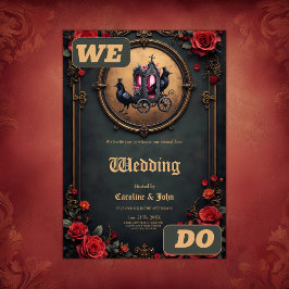 Gothic Carriage with Ravens and Ro. Inbjudningar