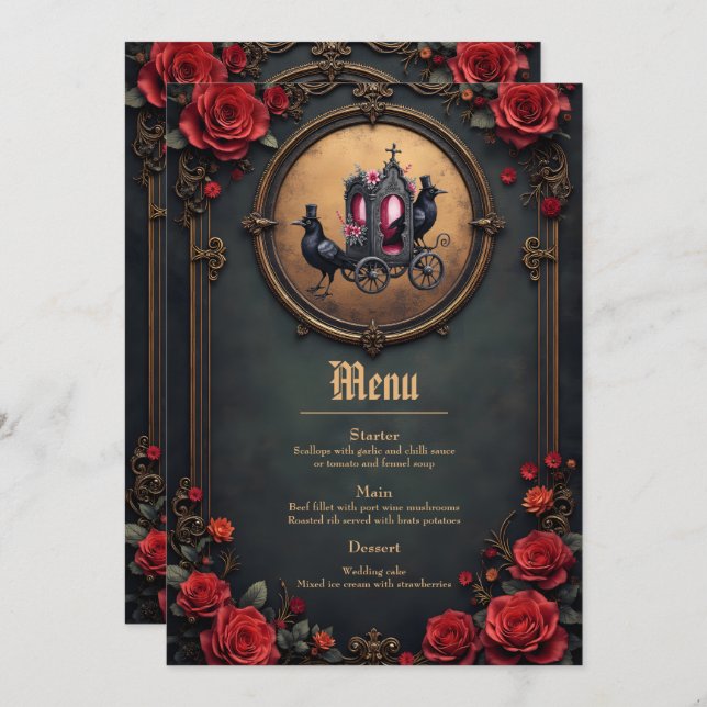 Gothic Carriage with Ravens and Ro. Meny (Fram/baksida)