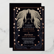 Gothic Castle Blommigt Halloween Bröllop