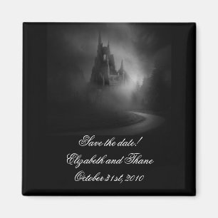 Gothic Castle Bröllop spara datum Magnet