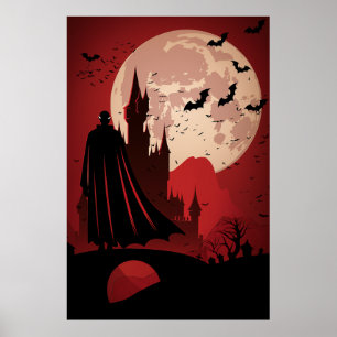 Gothic Castle under full gång av Bram Stoker Pos Poster
