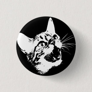 Gothic Cat Feral Evil Scary Growl Fangs Knapp