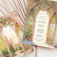 Gothic Cathedral Stached Glass Bröllop