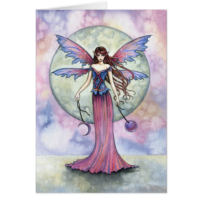 Gothic Celestial Fairy Card av Molly Harrison Hälsningskort (Framsidan)
