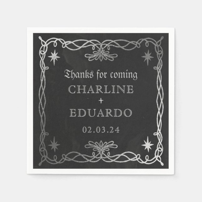 Gothic Celestial Fantasy Ivy Bröllop Pappersservett (Framsidan)