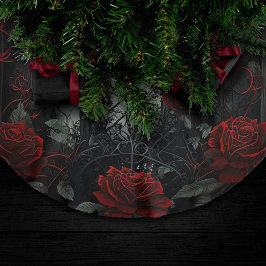Gothic Cemetery Ro Garden med rött och svart Julgransmatta Borstad Polyester