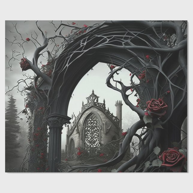 Gothic Cemetery Ro Garden Presentpapper (Platt)