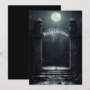 Gothic Cemetery Scene God jul Julkort