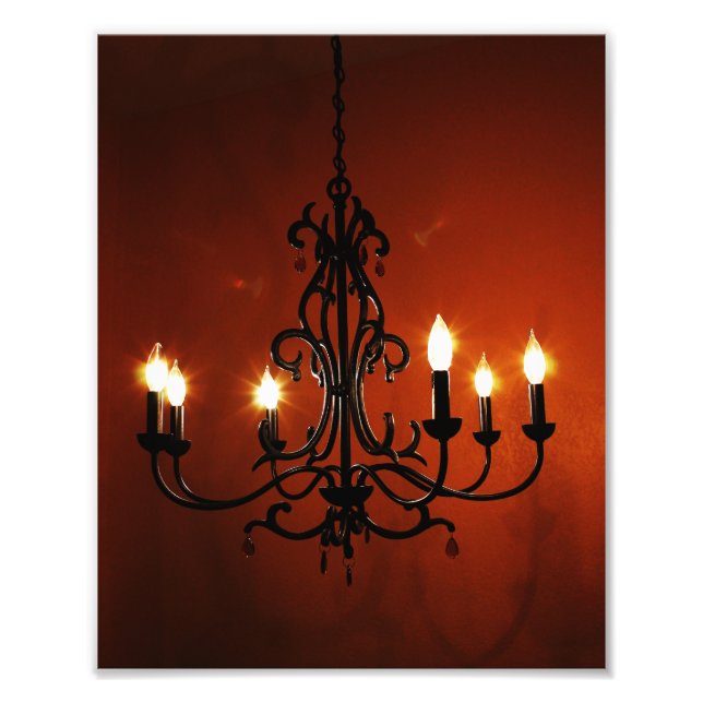 Gothic Chandelier i Röda rummet Fototryck (Framsidan)