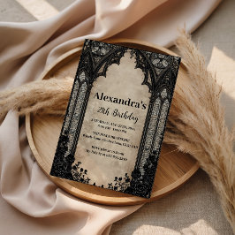 Gothic Chandelier Midnight Birthday Inbjudningar