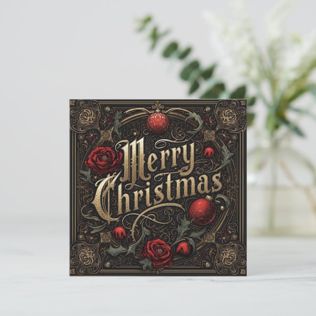gothic christmas card kort (Stående Fram)
