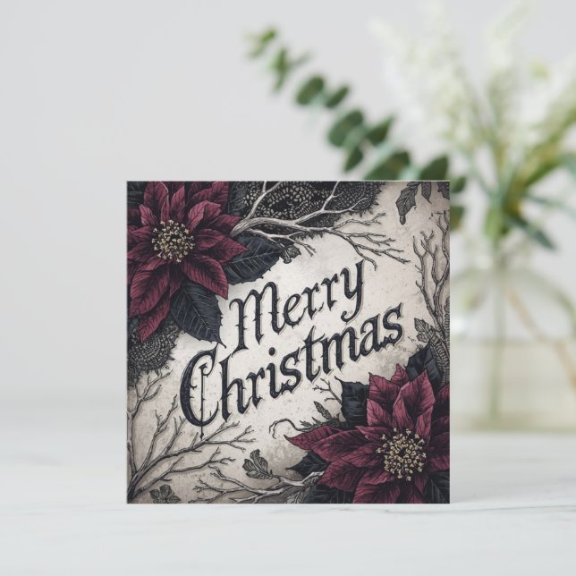 gothic christmas card kort (Stående Fram)