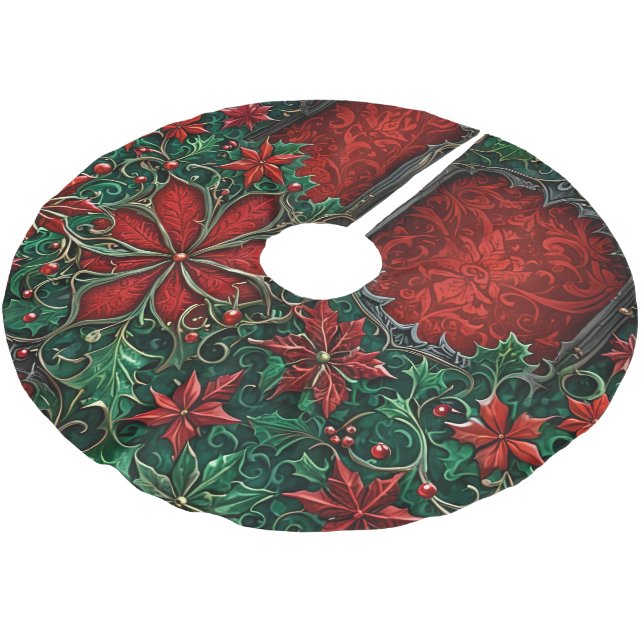 Gothic Christmas Tree Skirt Julgransmatta Borstad Polyester (Vinklad)