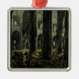 Gothic Church Ruins (av Carl Blechen) Julgransprydnad Metall