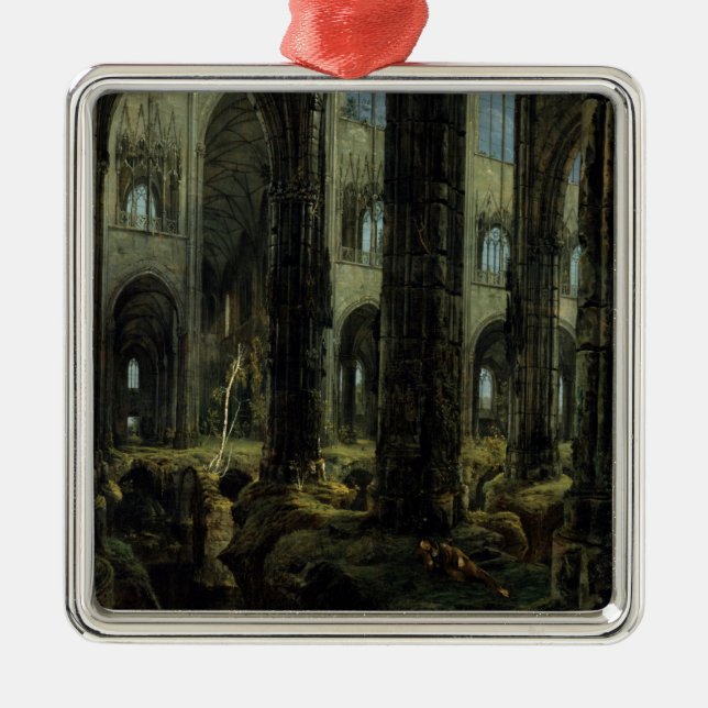 Gothic Church Ruins (av Carl Blechen) Julgransprydnad Metall (Framsidan)