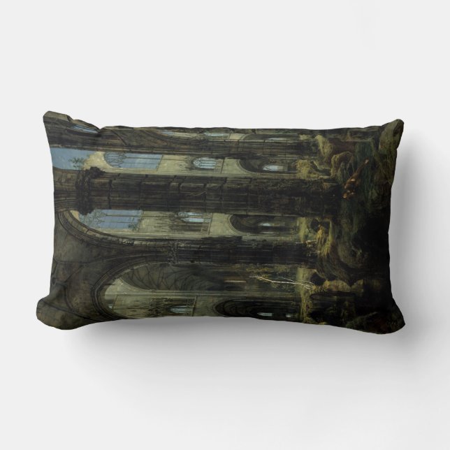 Gothic Church Ruins (av Carl Blechen) Lumbarkudde (Framsida)