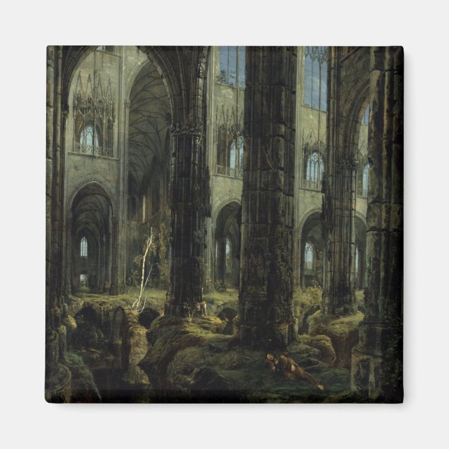 Gothic Church Ruins (av Carl Blechen) Magnet (Framsidan)