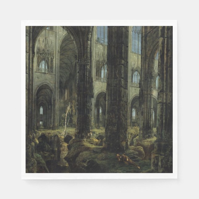 Gothic Church Ruins (av Carl Blechen) Pappersservett (Framsidan)