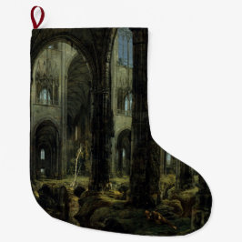 Gothic Church Ruins (av Carl Blechen) Stor Julstrumpa